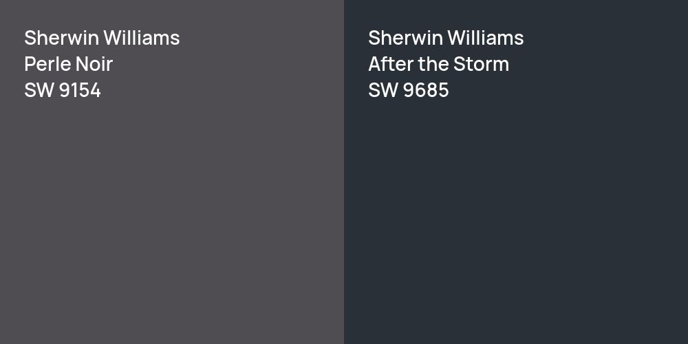 Sherwin Williams Perle Noir vs. Sherwin Williams After the Storm