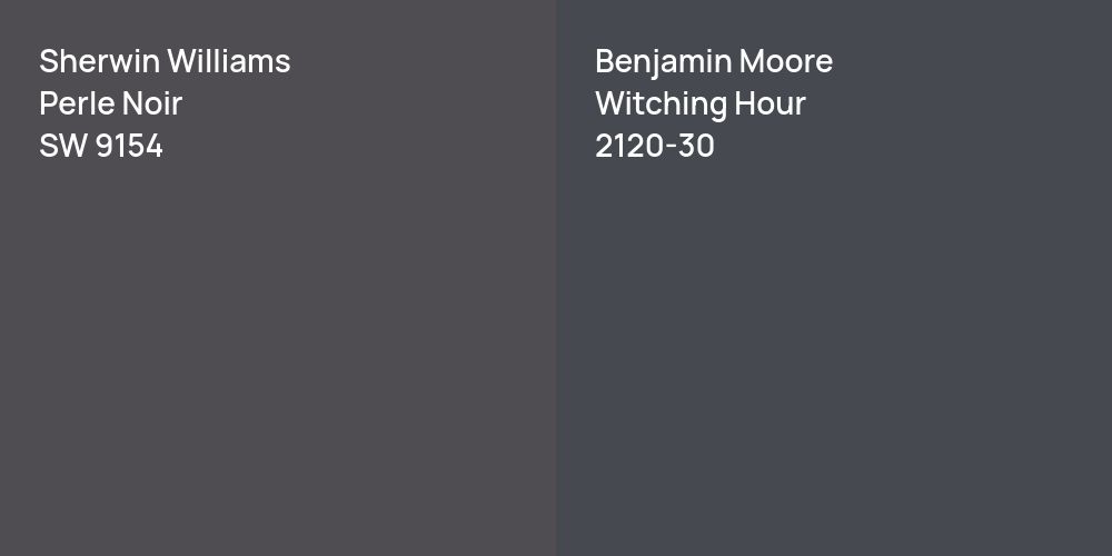 Sherwin Williams Perle Noir vs. Benjamin Moore Witching Hour