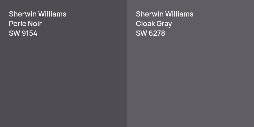 Sherwin Williams Perle Noir vs. Sherwin Williams Cloak Gray