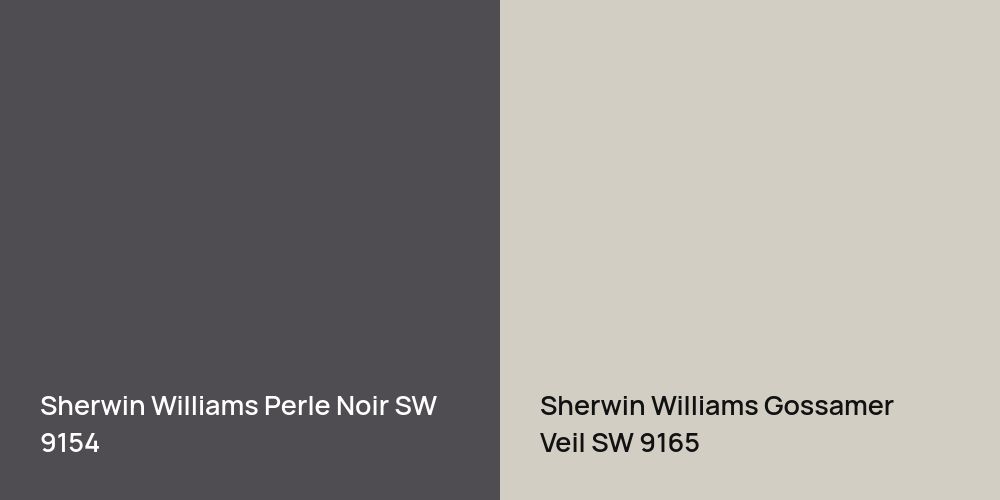 Sherwin Williams Perle Noir vs. Sherwin Williams Gossamer Veil