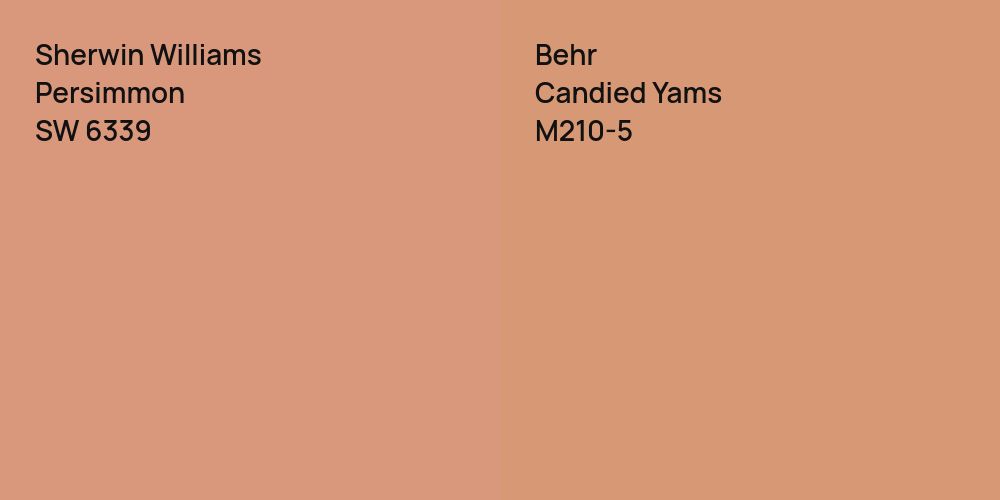 Sherwin Williams Persimmon vs. Behr Candied Yams