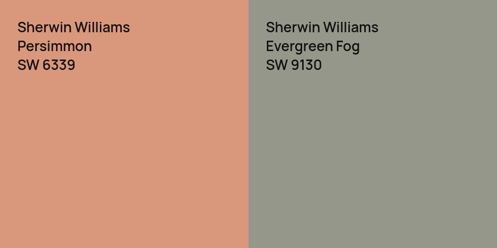 Sherwin Williams Persimmon vs. Sherwin Williams Evergreen Fog