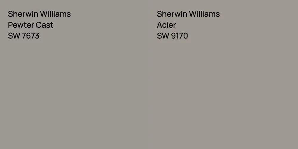 Sherwin Williams Pewter Cast vs. Sherwin Williams Acier