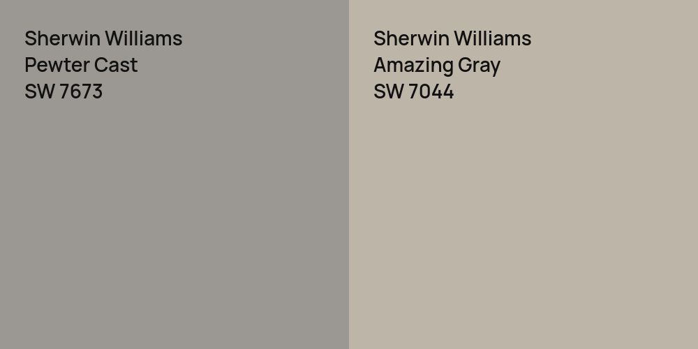 Sherwin Williams Pewter Cast vs. Sherwin Williams Amazing Gray