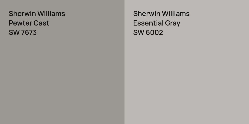 Sherwin Williams Pewter Cast vs. Sherwin Williams Essential Gray