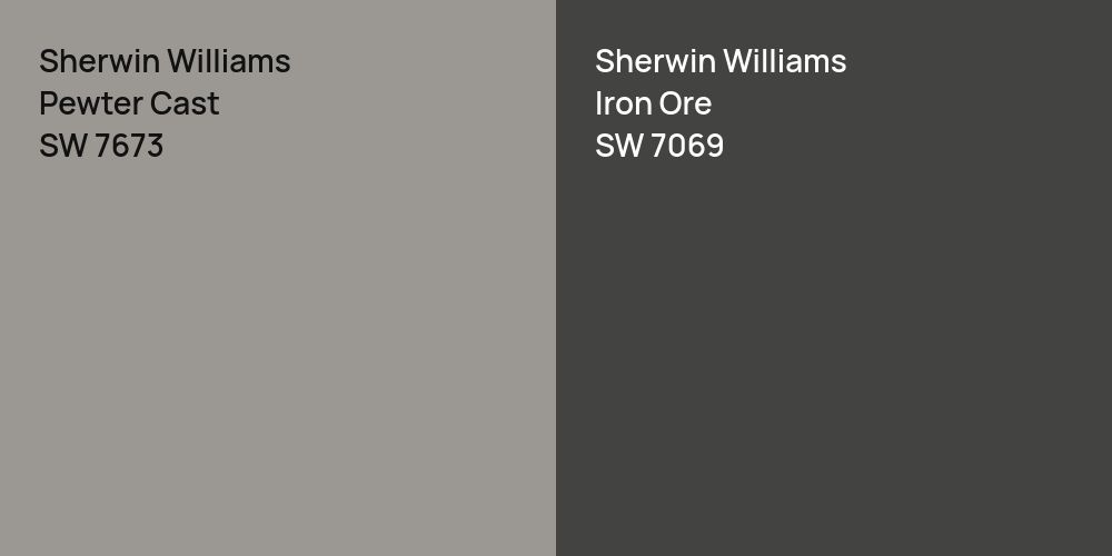 Sherwin Williams Pewter Cast vs. Sherwin Williams Iron Ore