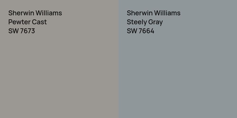 Sherwin Williams Pewter Cast vs. Sherwin Williams Steely Gray