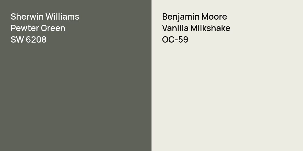 Sherwin Williams Pewter Green vs. Benjamin Moore Vanilla Milkshake