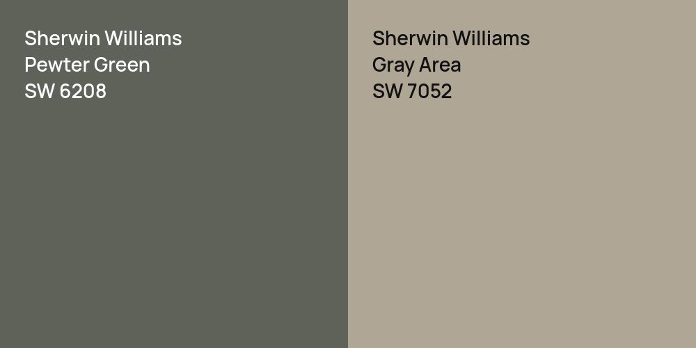 Sherwin Williams Pewter Green vs. Sherwin Williams Gray Area