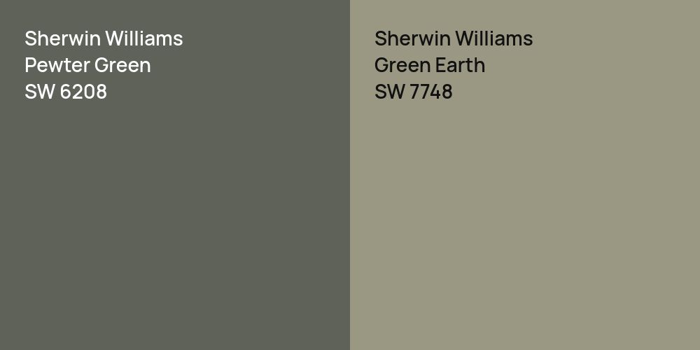 Sherwin Williams Pewter Green vs. Sherwin Williams Green Earth