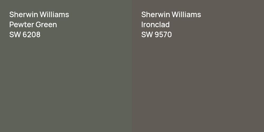 Sherwin Williams Pewter Green vs. Sherwin Williams Ironclad