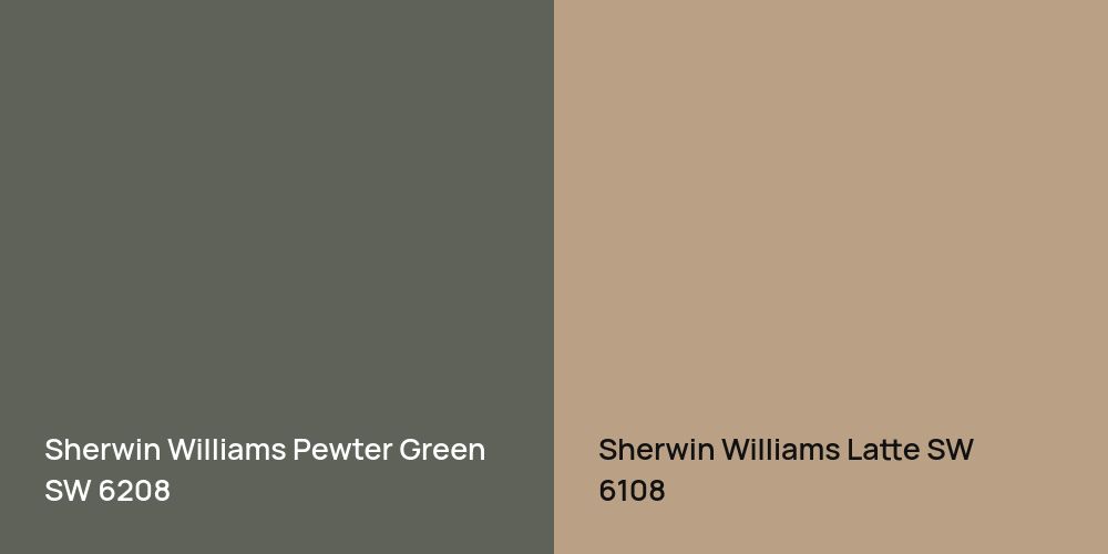 Sherwin Williams Pewter Green vs. Sherwin Williams Latte