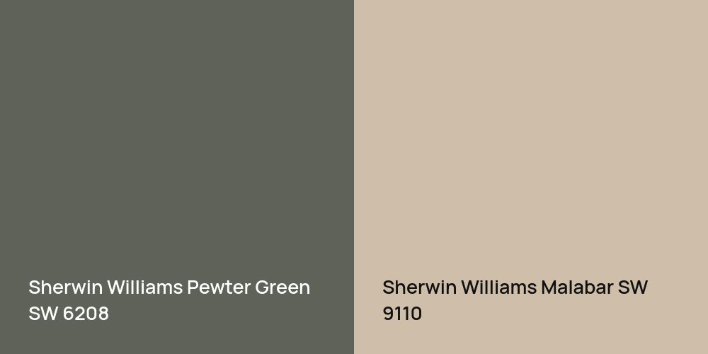 Sherwin Williams Pewter Green vs. Sherwin Williams Malabar