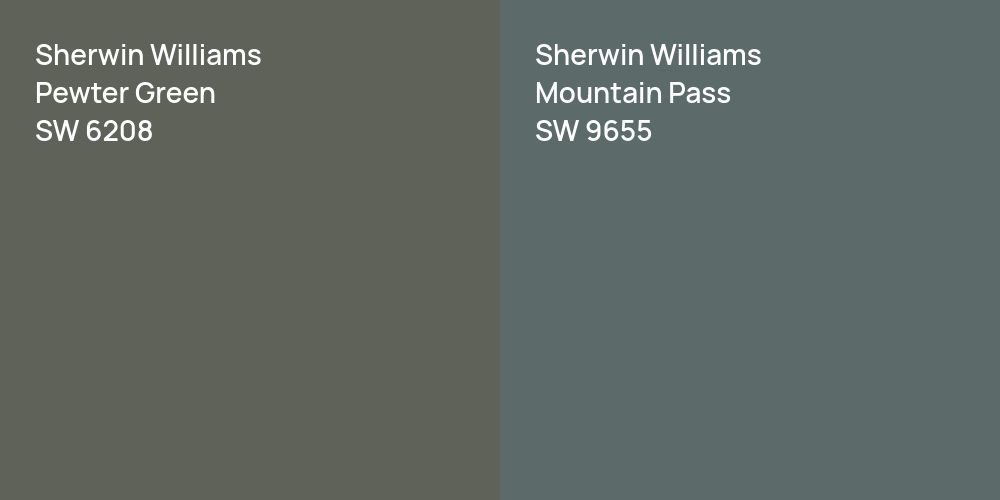 Sherwin Williams Pewter Green vs. Sherwin Williams Mountain Pass