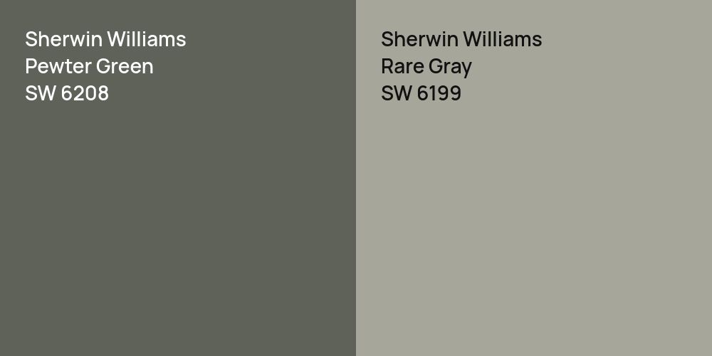 Sherwin Williams Pewter Green vs. Sherwin Williams Rare Gray