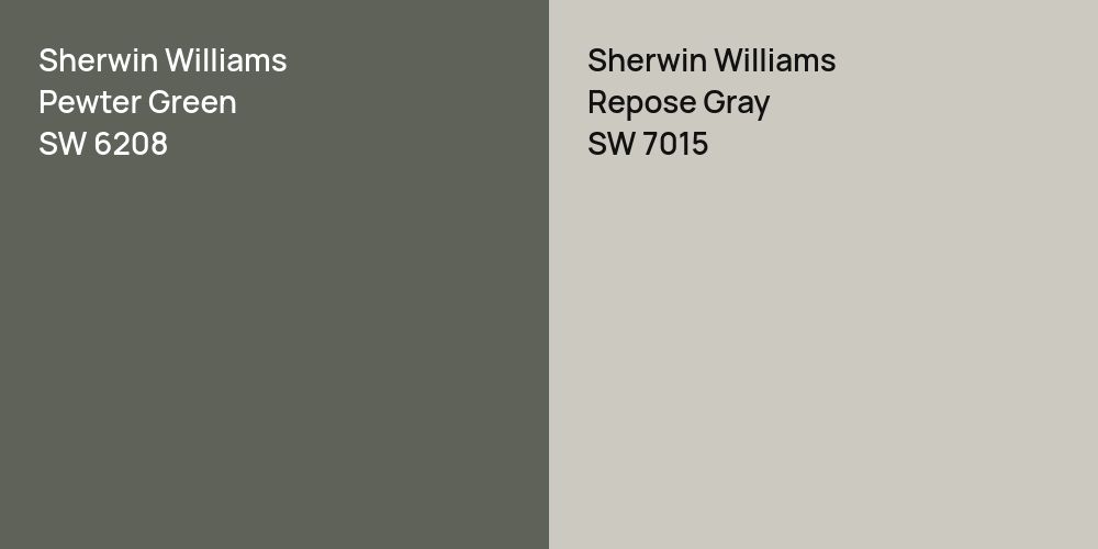 Sherwin Williams Pewter Green vs. Sherwin Williams Repose Gray