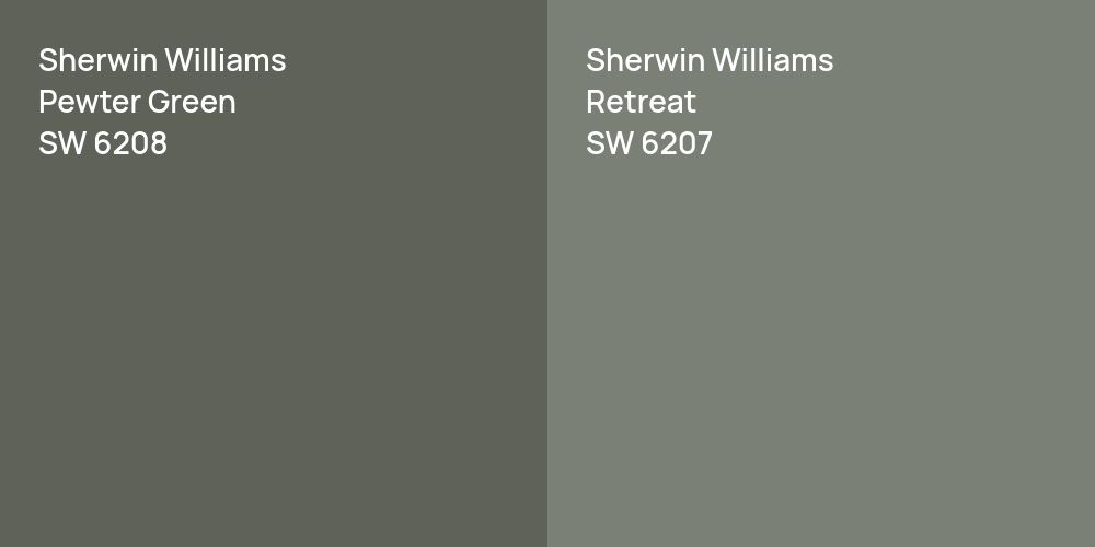 Sherwin Williams Pewter Green vs. Sherwin Williams Retreat