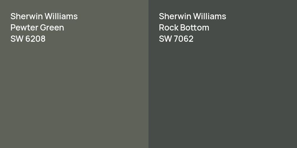 Sherwin Williams Pewter Green vs. Sherwin Williams Rock Bottom