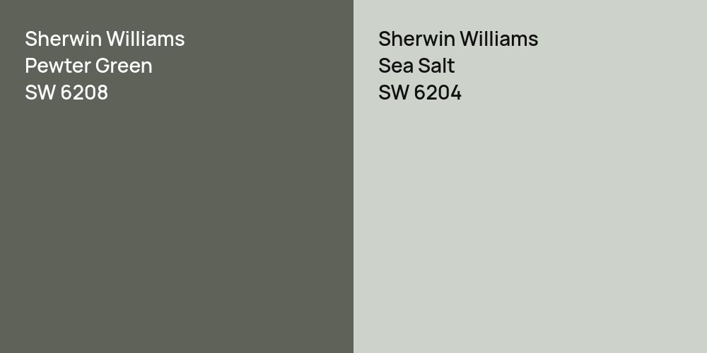 Sherwin Williams Pewter Green vs. Sherwin Williams Sea Salt