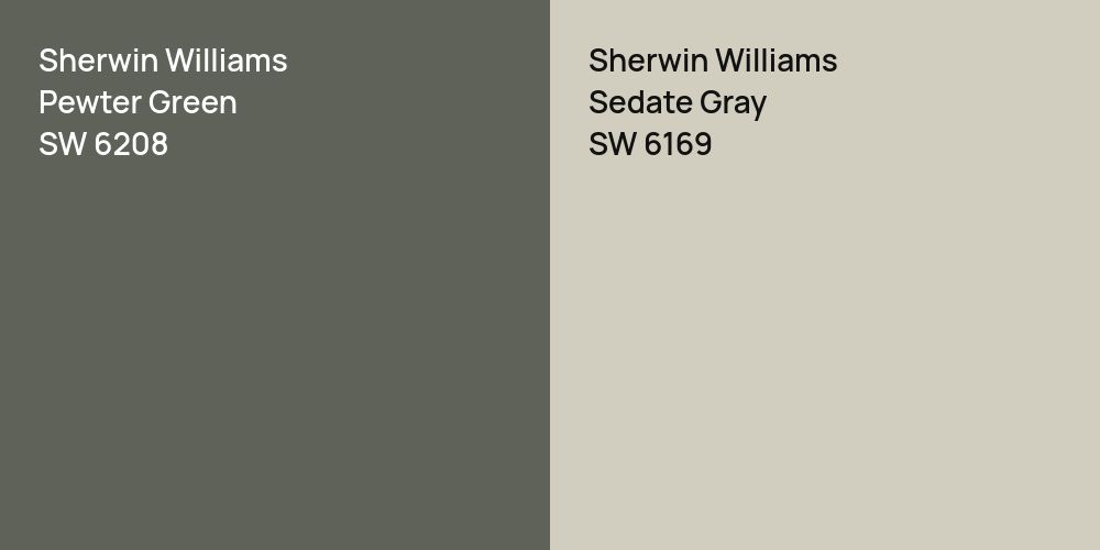 Sherwin Williams Pewter Green vs. Sherwin Williams Sedate Gray