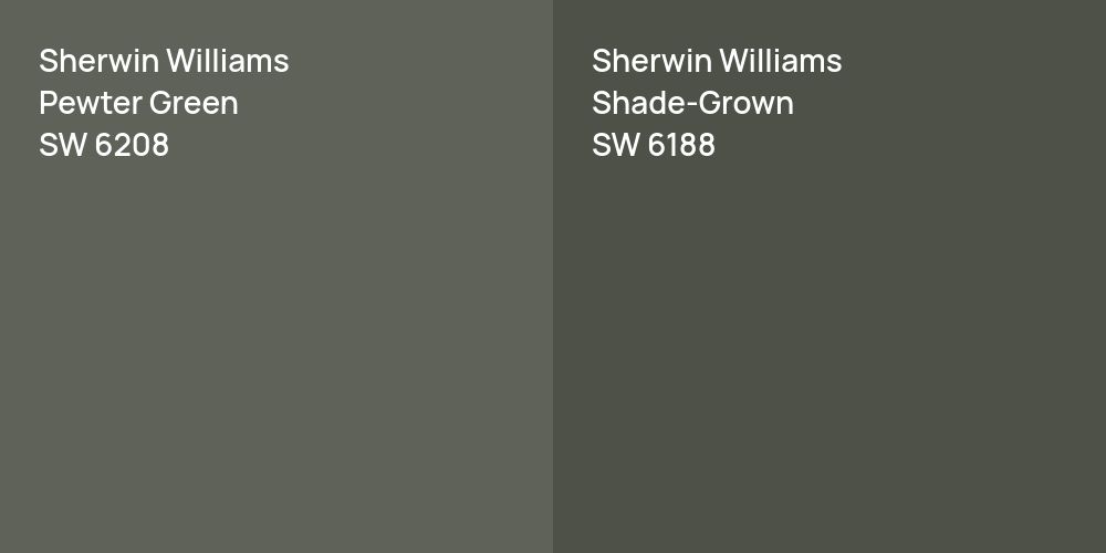 Sherwin Williams Pewter Green vs. Sherwin Williams Shade-Grown