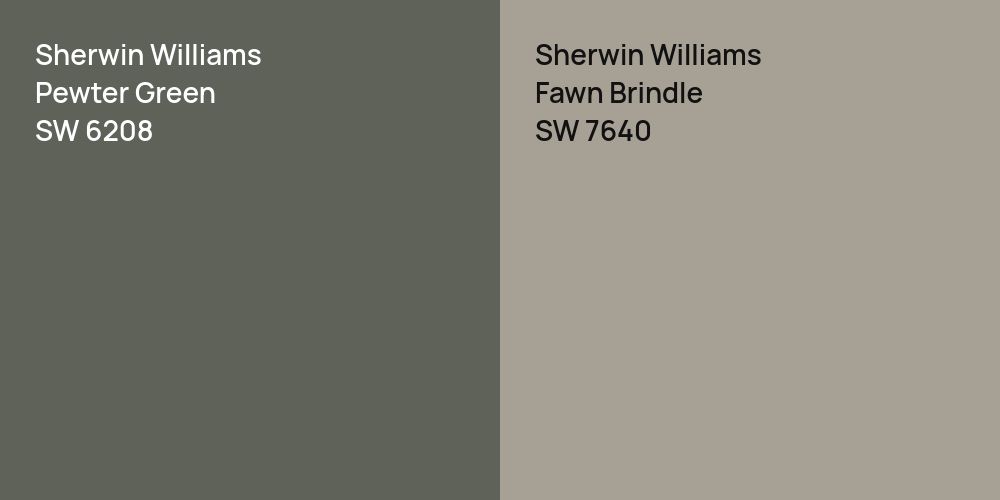 Sherwin Williams Pewter Green vs. Sherwin Williams Fawn Brindle