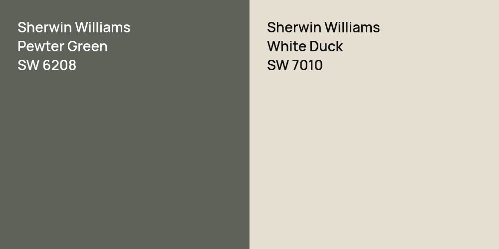 Sherwin Williams Pewter Green vs. Sherwin Williams White Duck