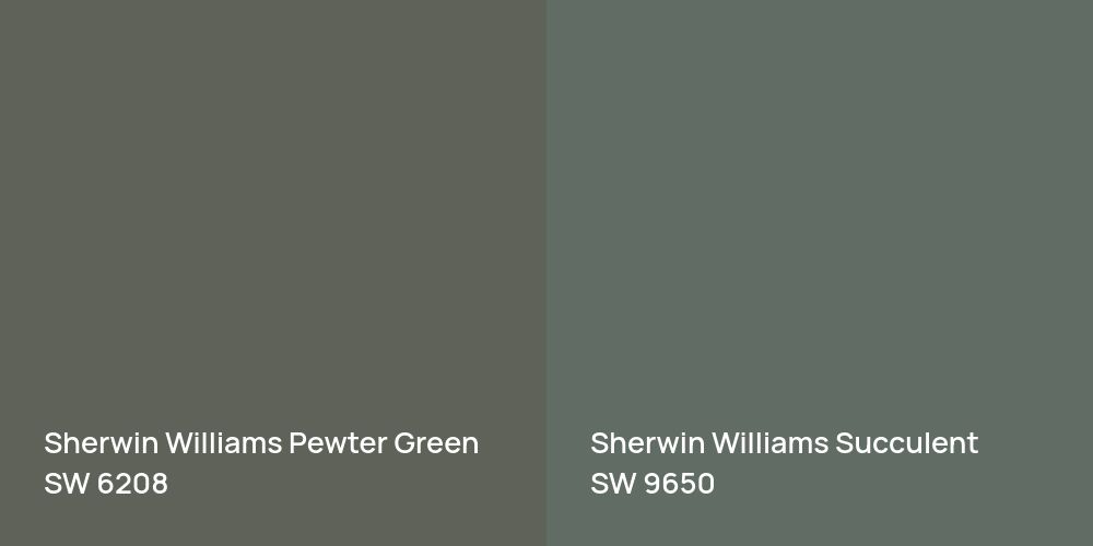 Sherwin Williams Pewter Green vs. Sherwin Williams Succulent