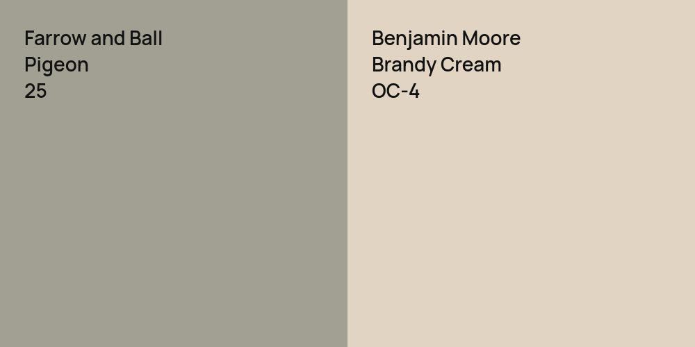 Farrow and Ball Pigeon vs. Benjamin Moore Brandy Cream