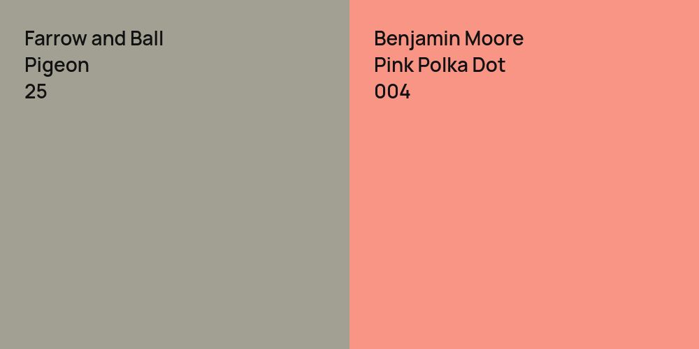 Farrow and Ball Pigeon vs. Benjamin Moore Pink Polka Dot