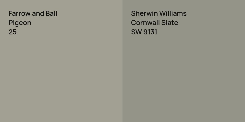 Farrow and Ball Pigeon vs. Sherwin Williams Cornwall Slate