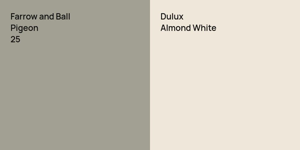 Farrow and Ball Pigeon vs. Dulux Almond White