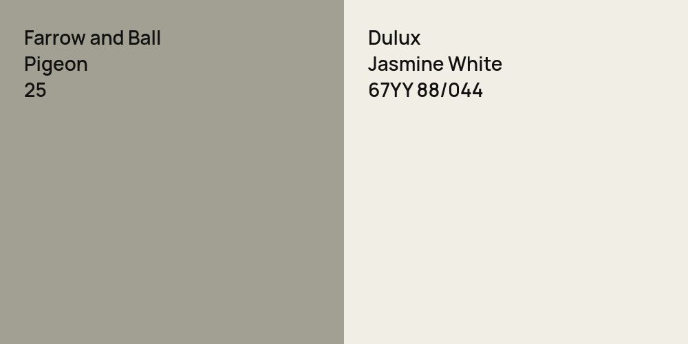 Farrow and Ball Pigeon vs. Dulux Jasmine White