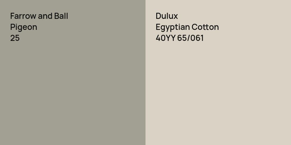 Farrow and Ball Pigeon vs. Dulux Egyptian Cotton