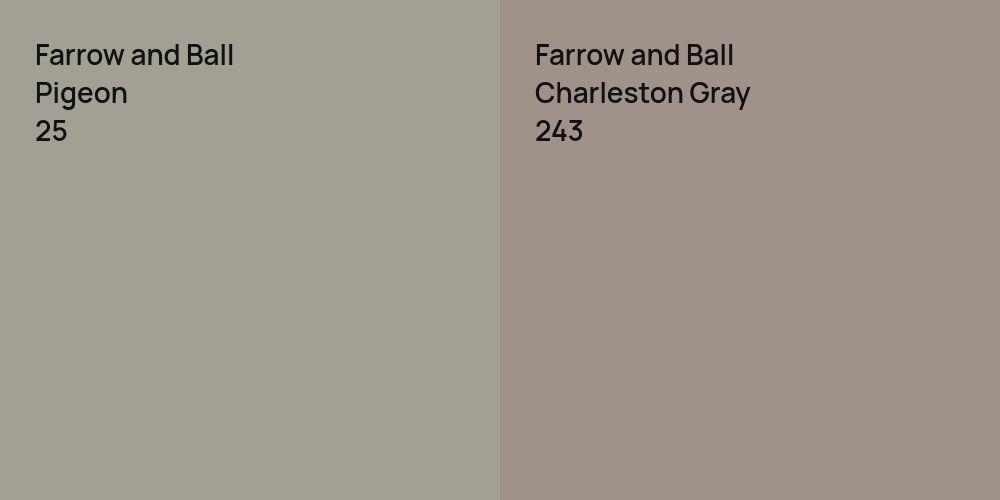 Farrow and Ball Pigeon vs. Farrow and Ball Charleston Gray