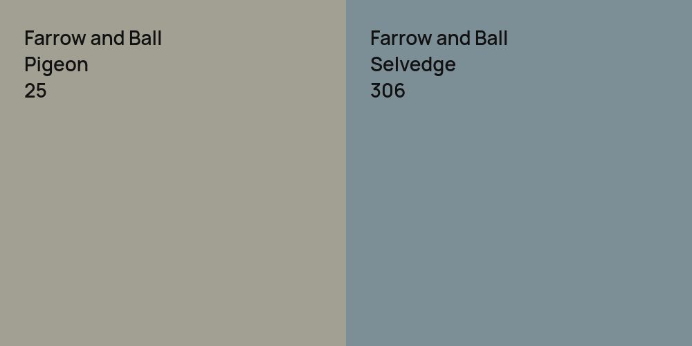 Farrow and Ball Pigeon vs. Farrow and Ball Selvedge