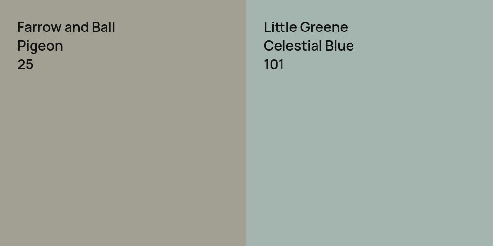 Farrow and Ball Pigeon vs. Little Greene Celestial Blue