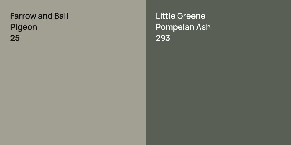 Farrow and Ball Pigeon vs. Little Greene Pompeian Ash