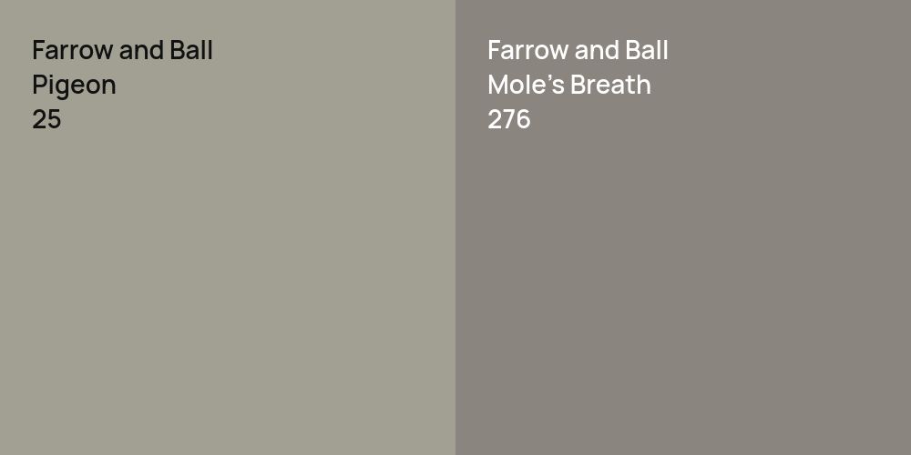 Farrow and Ball Pigeon vs. Farrow and Ball Mole's Breath