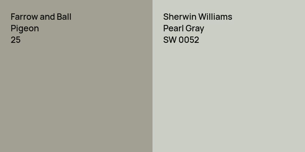 Farrow and Ball Pigeon vs. Sherwin Williams Pearl Gray