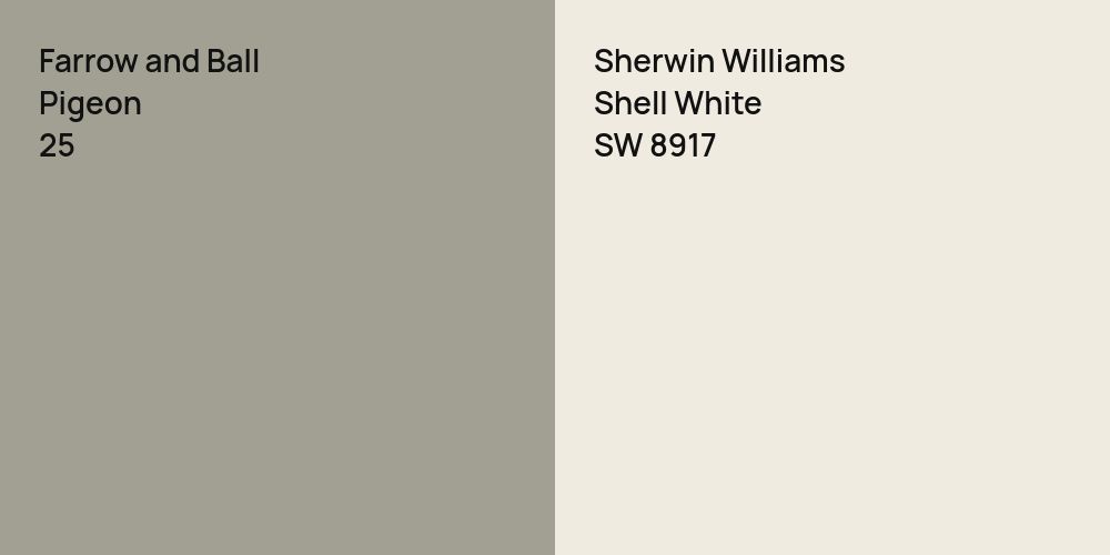 Farrow and Ball Pigeon vs. Sherwin Williams Shell White