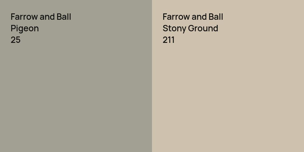 Farrow and Ball Pigeon vs. Farrow and Ball Stony Ground