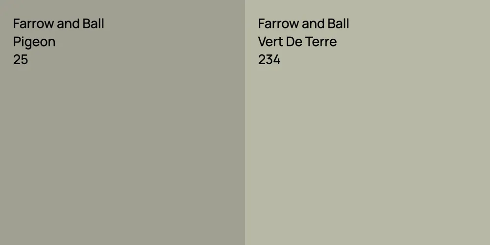 Farrow and Ball Pigeon vs. Farrow and Ball Vert De Terre