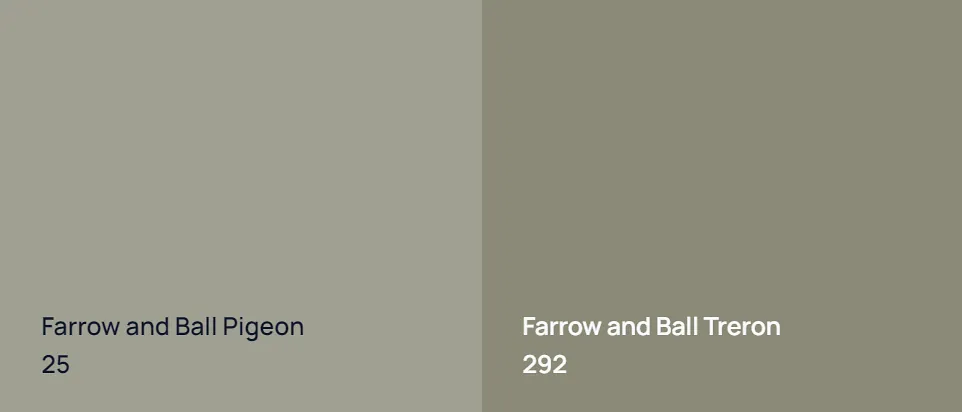 Farrow and Ball Pigeon 25 vs Farrow and Ball Treron 292