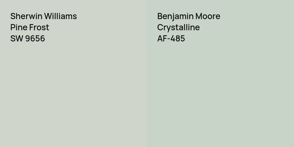 Sherwin Williams Pine Frost vs. Benjamin Moore Crystalline