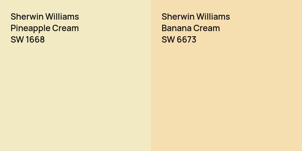 Sherwin Williams Pineapple Cream vs. Sherwin Williams Banana Cream