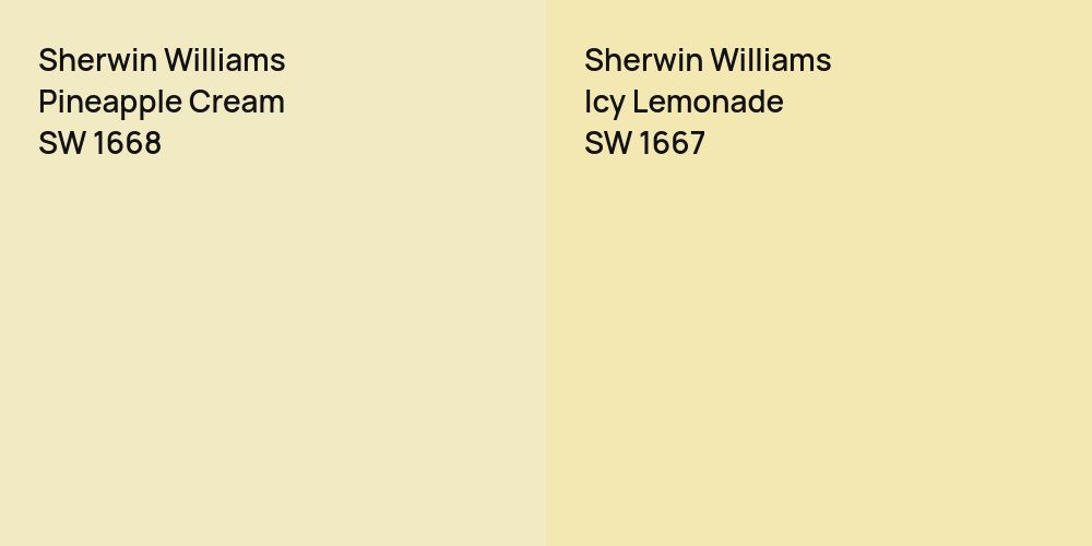 Sherwin Williams Pineapple Cream vs. Sherwin Williams Icy Lemonade