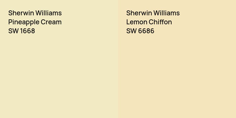 Sherwin Williams Pineapple Cream vs. Sherwin Williams Lemon Chiffon