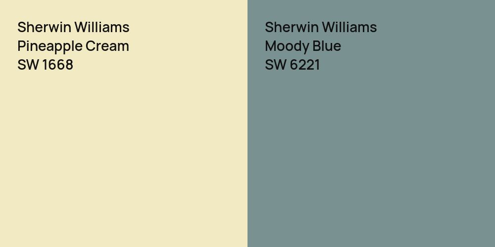 Sherwin Williams Pineapple Cream vs. Sherwin Williams Moody Blue