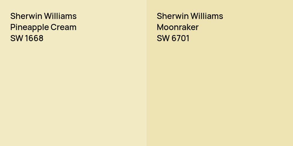 Sherwin Williams Pineapple Cream vs. Sherwin Williams Moonraker